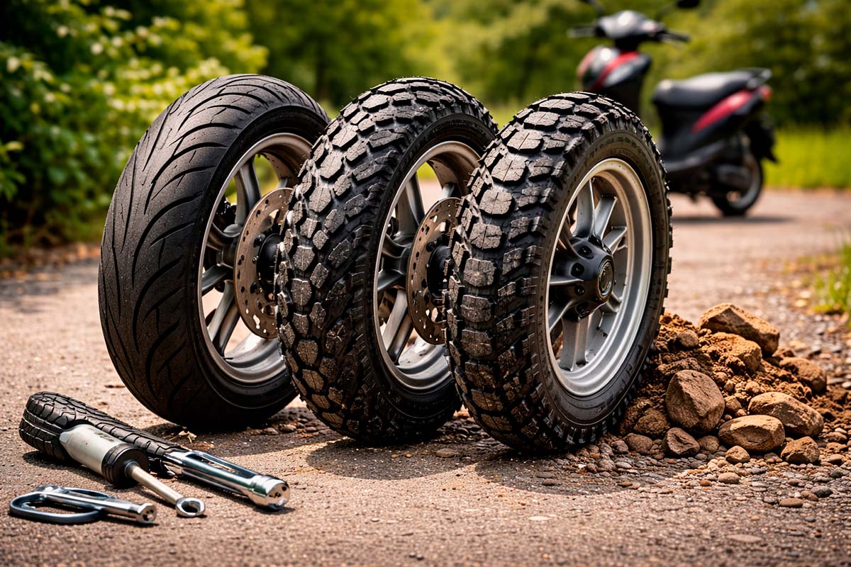 Виды шин для мопедов: отличия и особенности